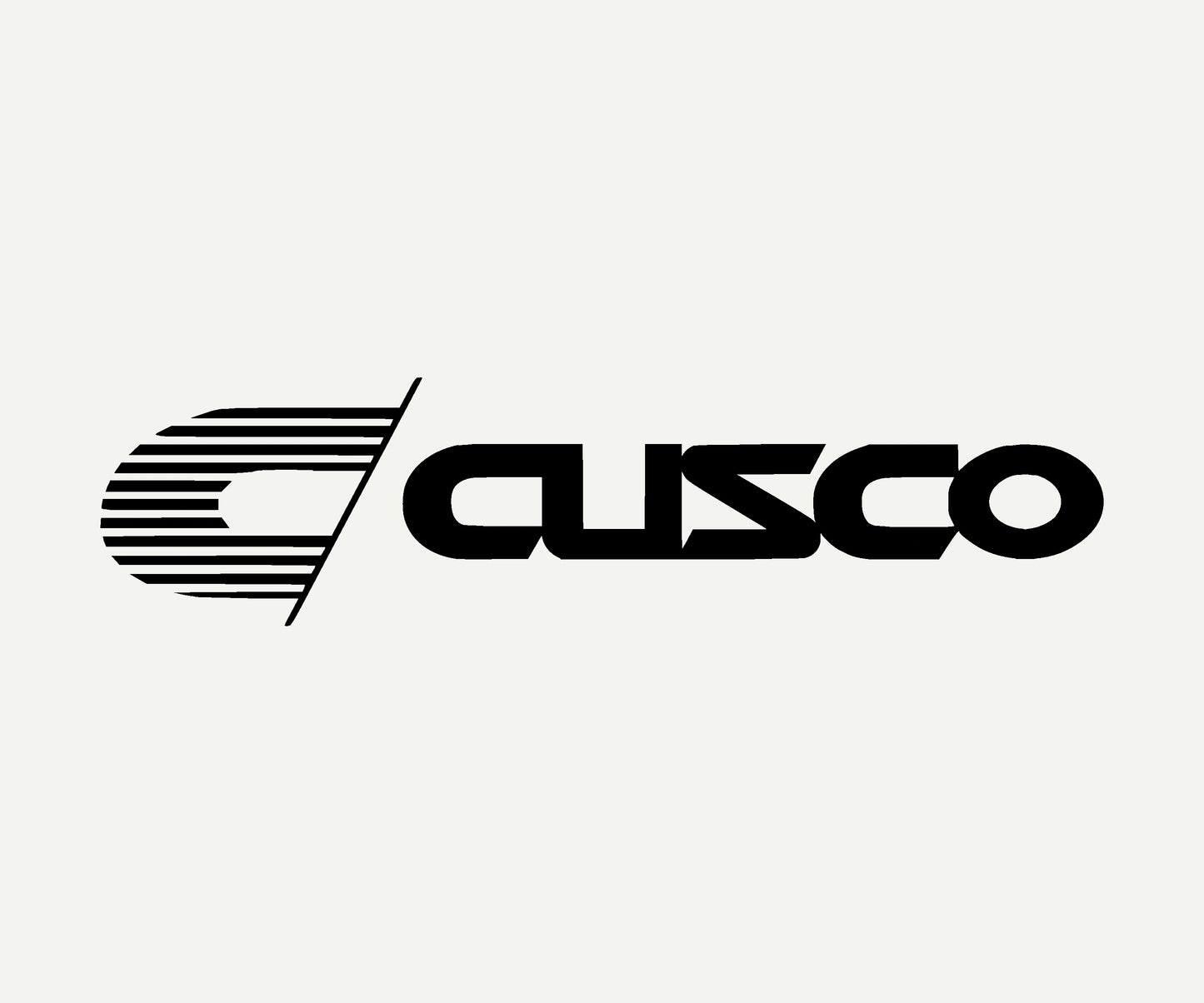 cusco die cut vinyl car decal on rear window