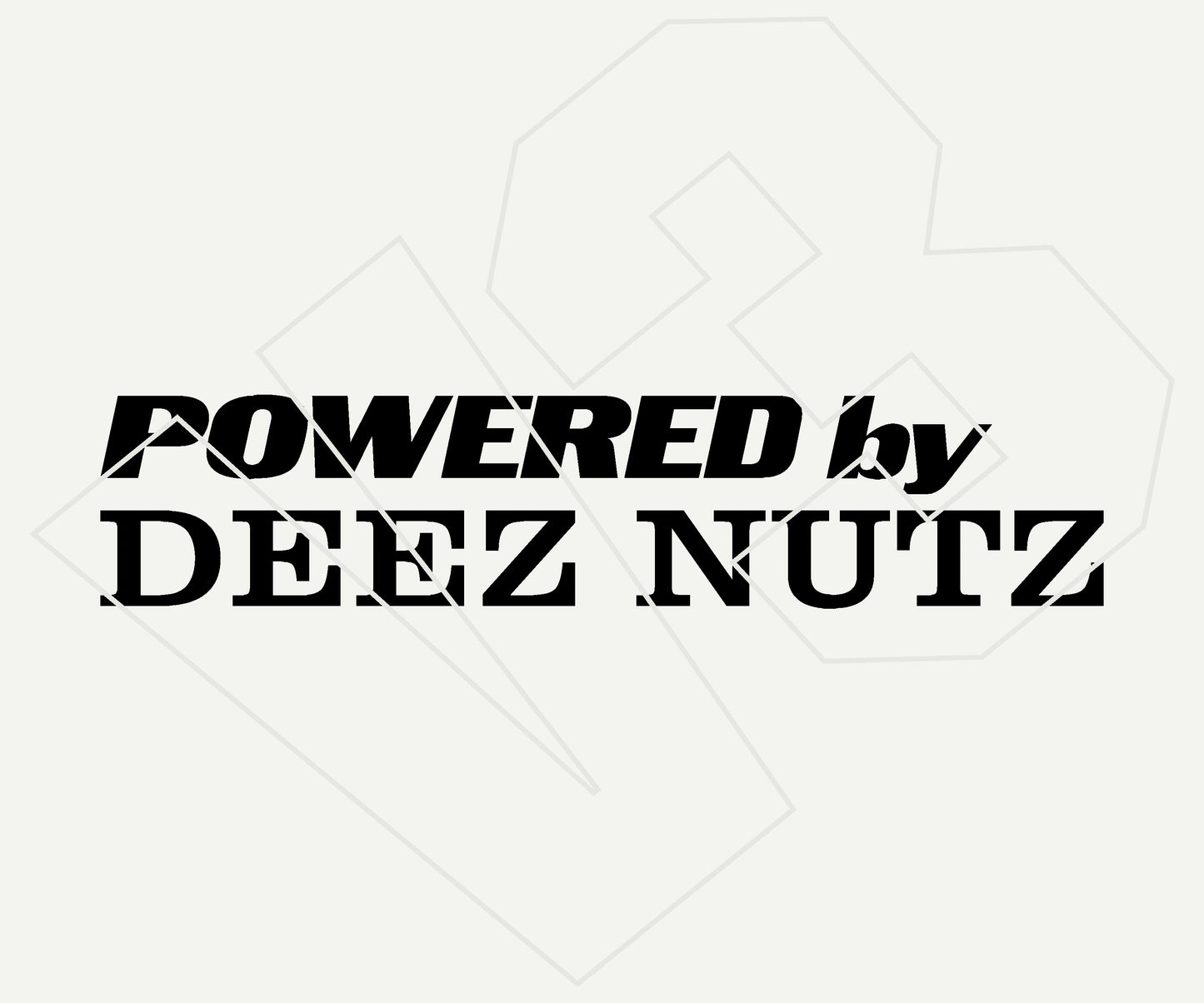 powered by deez nutz Vinyl Decal – Die Cut Car & Truck Window Sticker