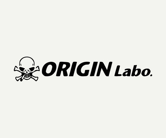 Origin Labo. die cut vinyl car decal on rear window