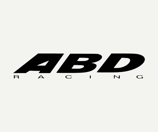 abd racing die cut vinyl car decal on rear window