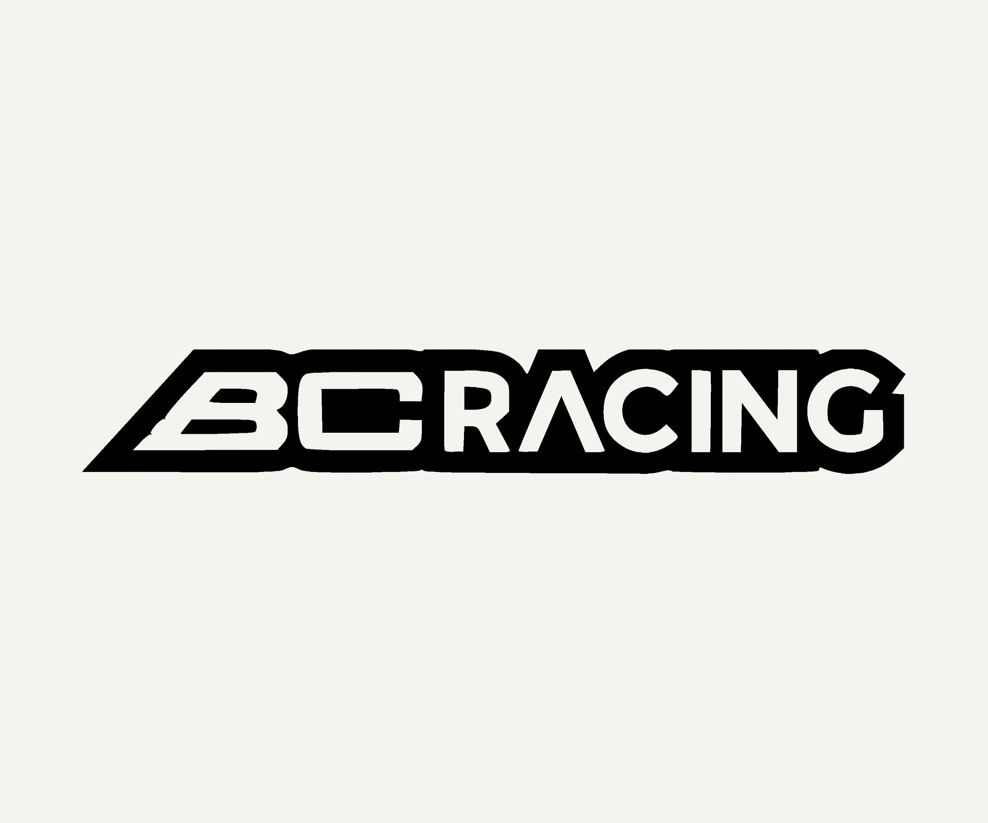 bc racing die cut vinyl car decal on rear window