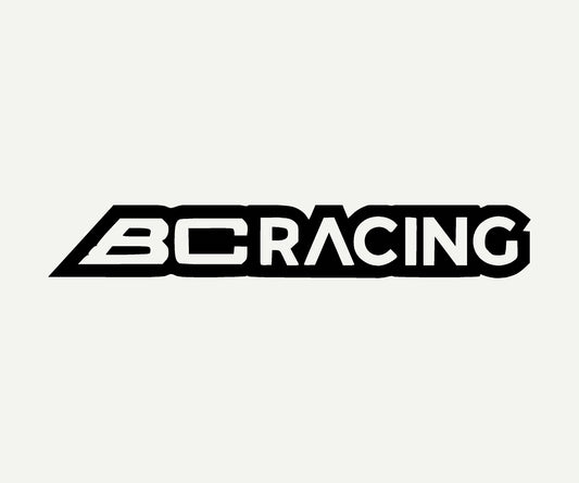 bc racing die cut vinyl car decal on rear window