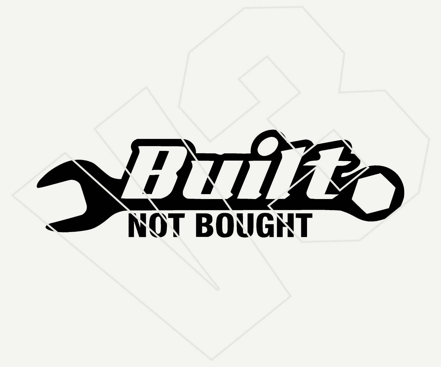 Built Not Bought Wrench Vinyl Decal – Die Cut Car & Truck Window Sticker