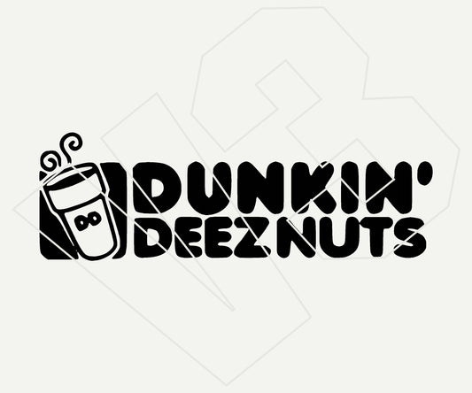 dunkin deez nutz Vinyl Decal – Die Cut Car & Truck Window Sticker
