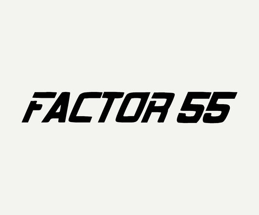 factor 55 die cut vinyl car decal on rear window