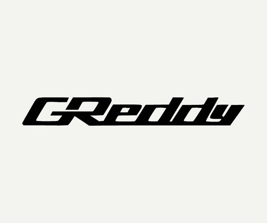 greddy die cut vinyl car decal on rear window