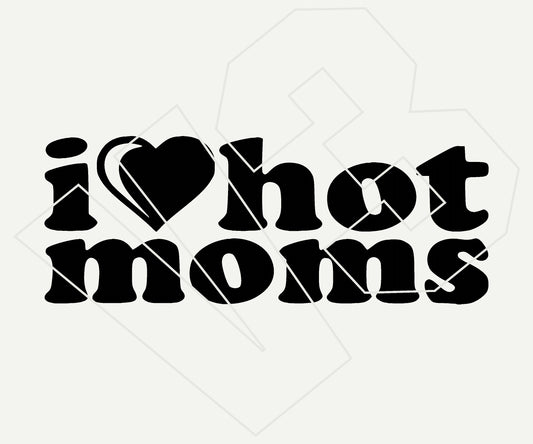 i heart hot moms Vinyl Decal – Die Cut Car & Truck Window Sticker